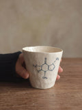 Caffeine Molecule Handbuilt Ceramic Mug 200-500ml, Handmade Chemistry Coffee Cup, Science Gift