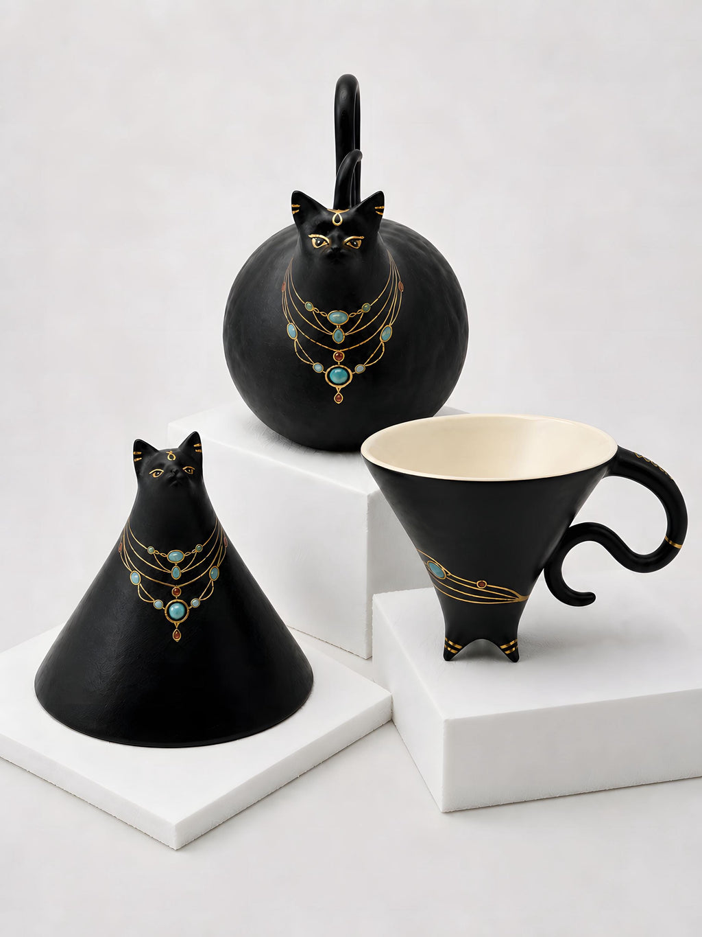 Custom 3D Cat Sculpture Mug, Personalized Pet Portrait Tea Cup, Porcelain Espresso Cup