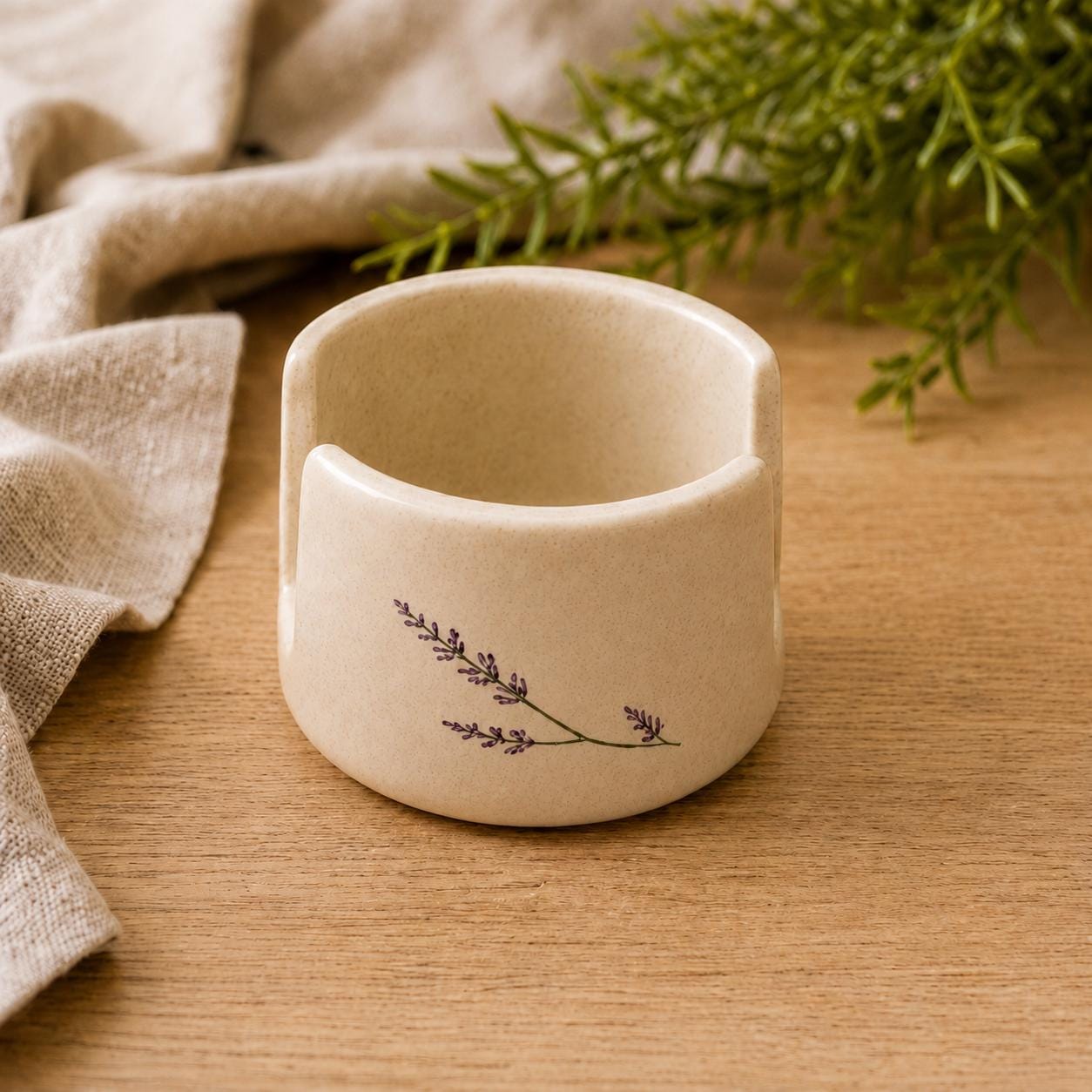 Handmade Lavender Ceramic Sponge Holder, Botanical Kitchen Sink Organizer, Rustic Cottage Decor