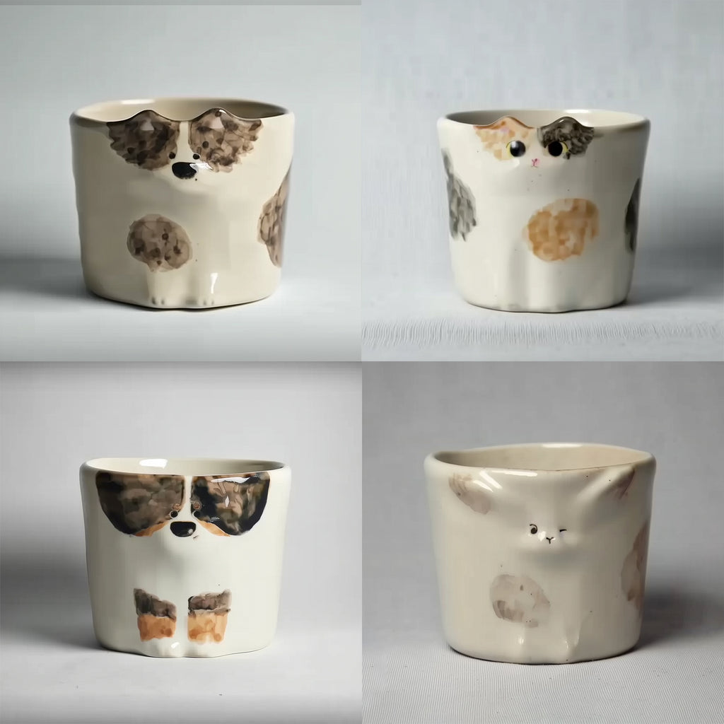 Custom Pet Portrait Mug – Handmade Ceramic Coffee&tea Cup, Dog & Cat Unique Birthday Gift