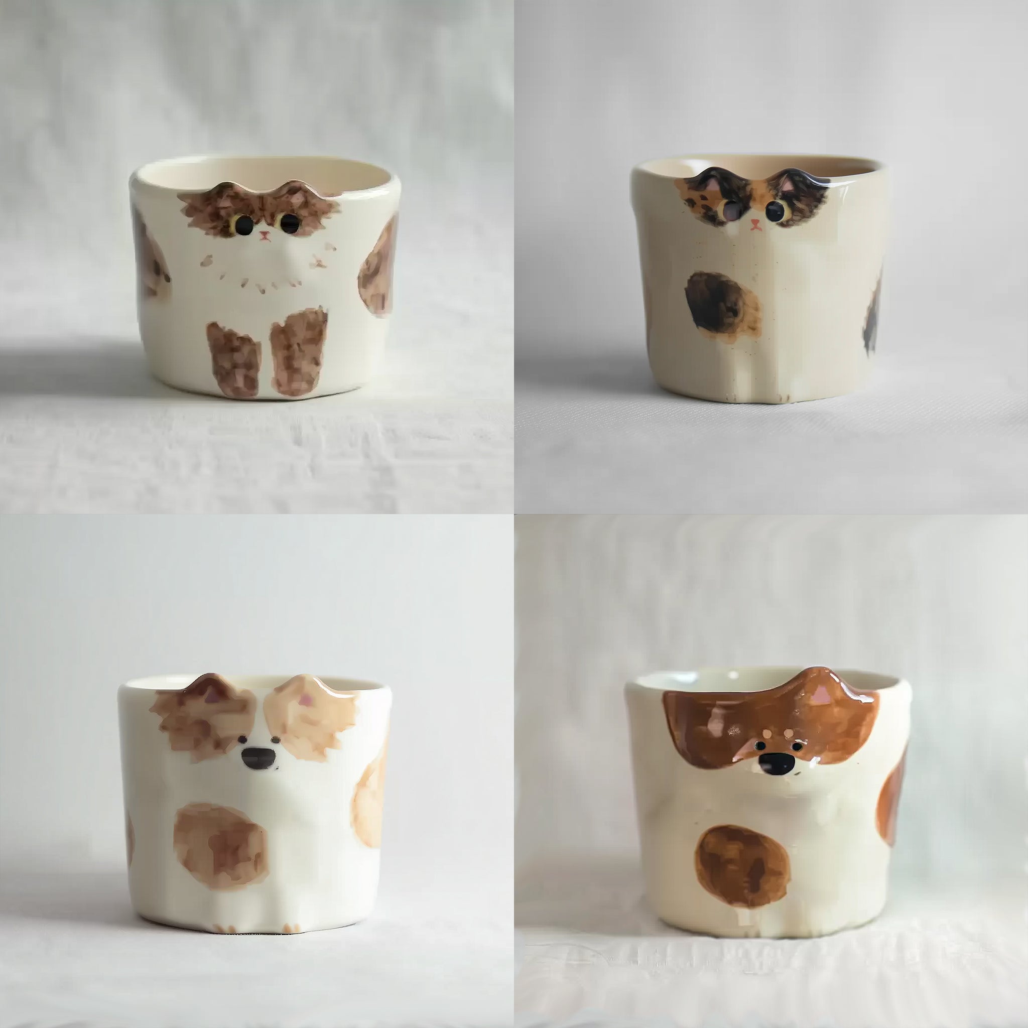 Custom Pet Portrait Mug – Handmade Ceramic Coffee&tea Cup, Dog & Cat Unique Birthday Gift