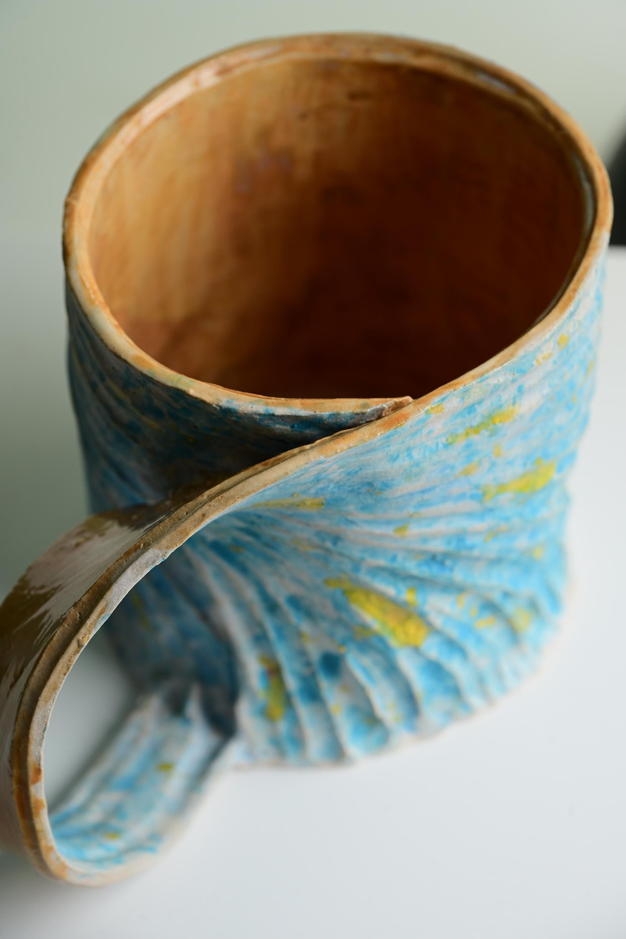 Handmade Mobius Ceramic Mug – Starry Night Blue Stoneware Coffee Cup