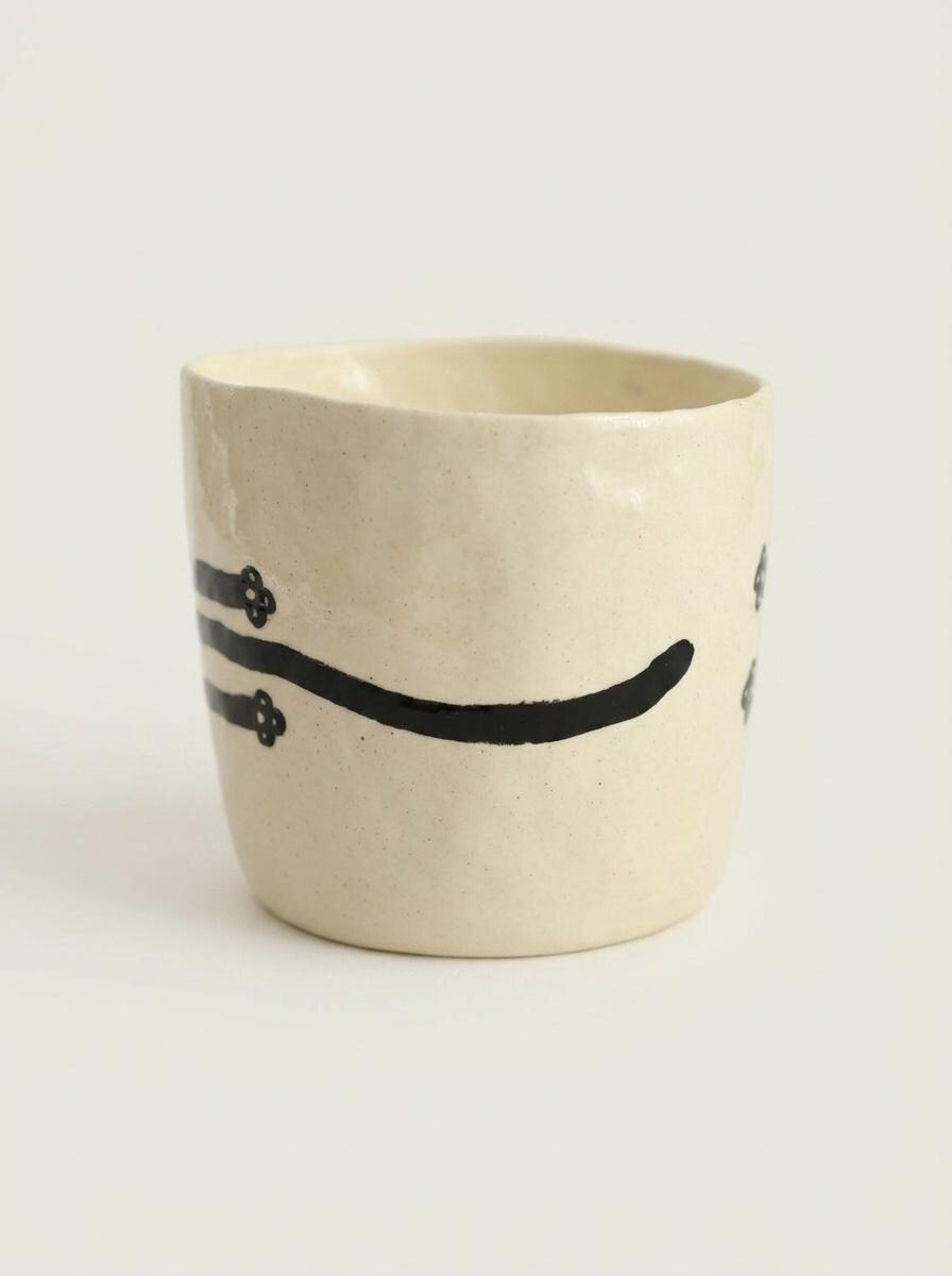 Handmade Ceramic Kitty Mug and Coaster Set