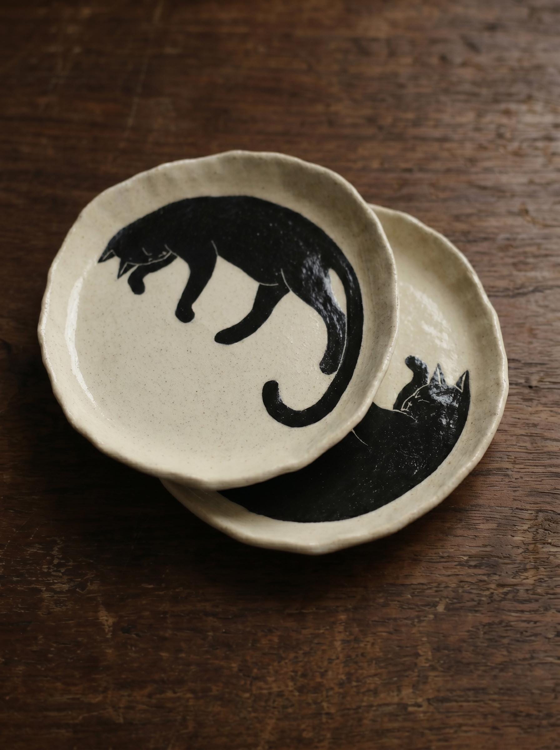 Handmade Ceramic Kitty Mug and Coaster Set