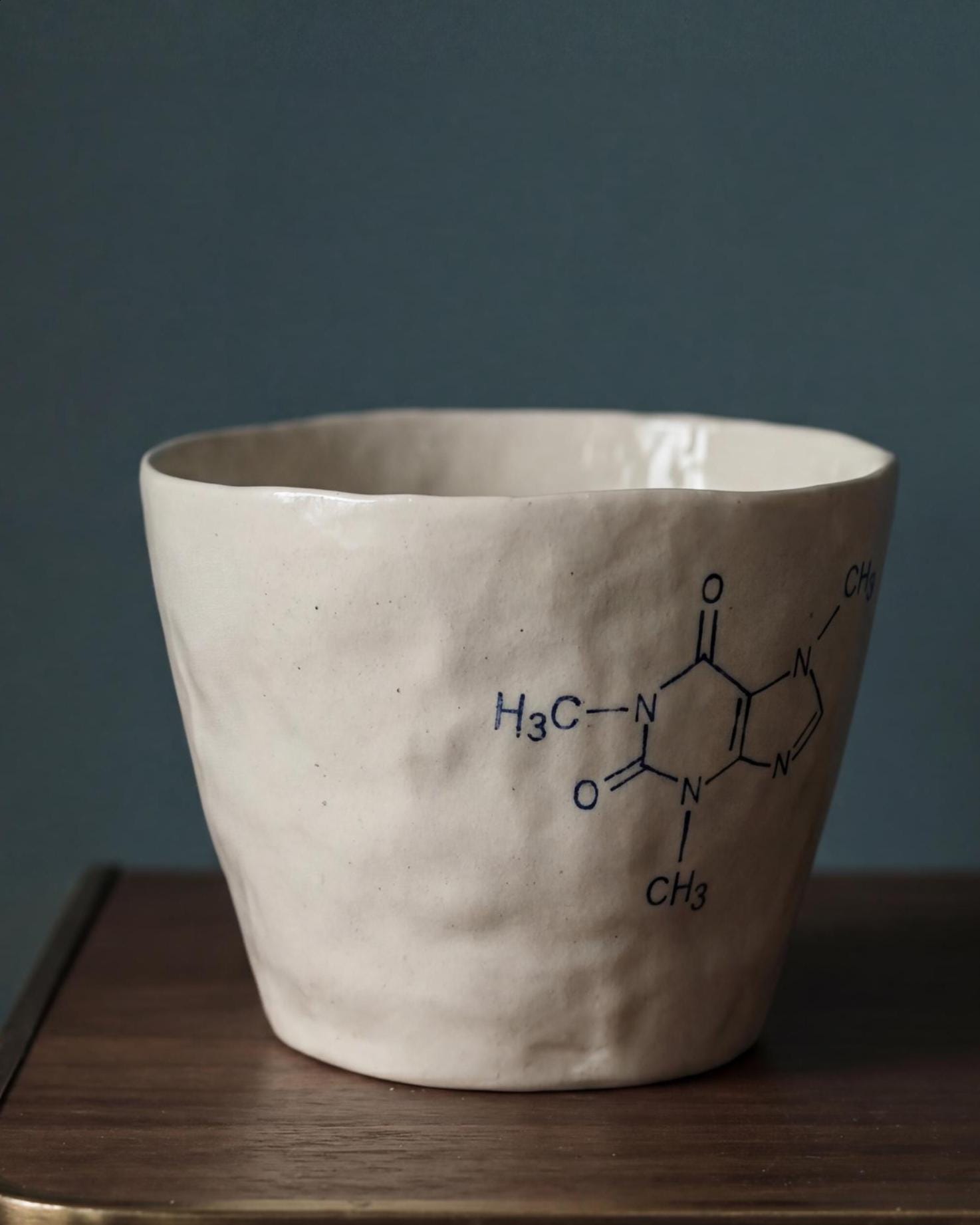 Caffeine Molecule Handbuilt Ceramic Mug 200-500ml, Handmade Chemistry Coffee Cup, Science Gift