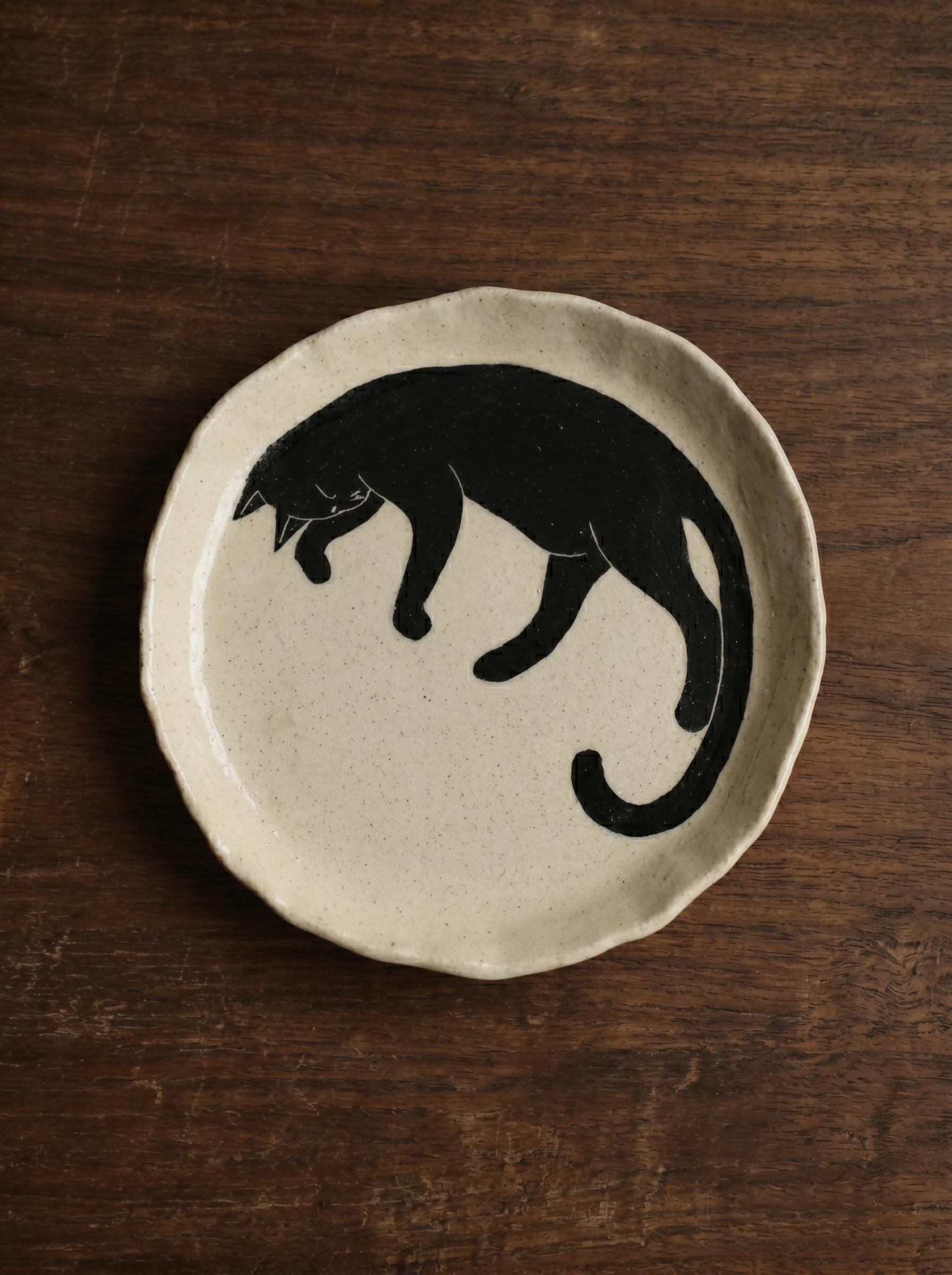 Handmade Ceramic Kitty Mug and Coaster Set