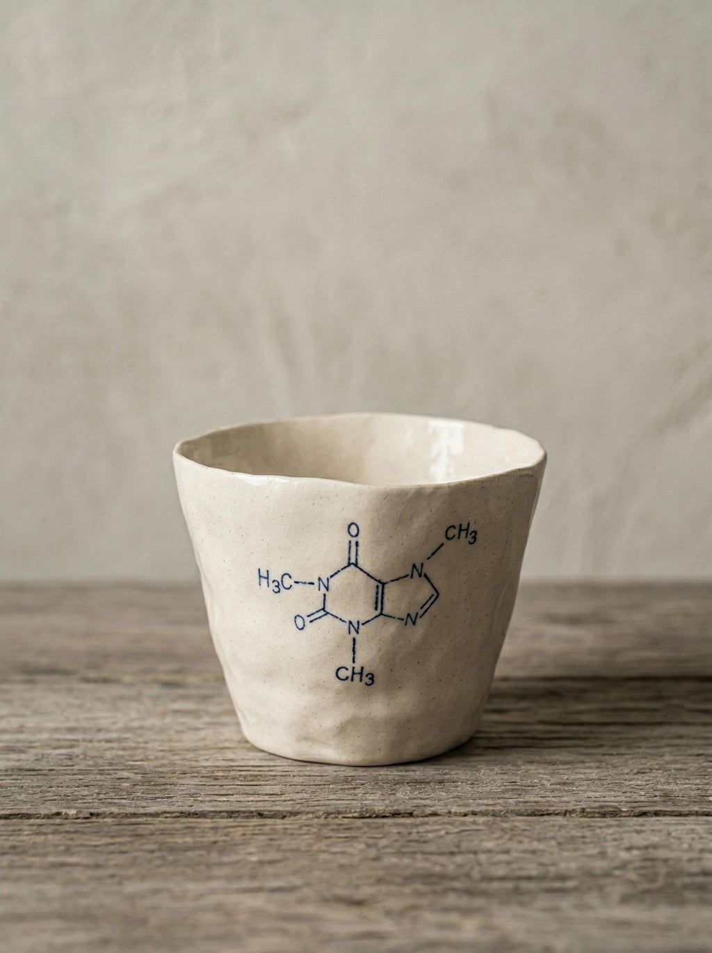 Caffeine Molecule Handbuilt Ceramic Mug 200-500ml, Handmade Chemistry Coffee Cup, Science Gift