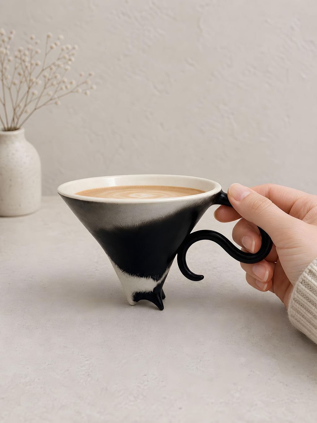Custom Cat Portrait Ceramic Mug, Handmade 3D Sculpture Cup, Personalized Pet Coffee Mug