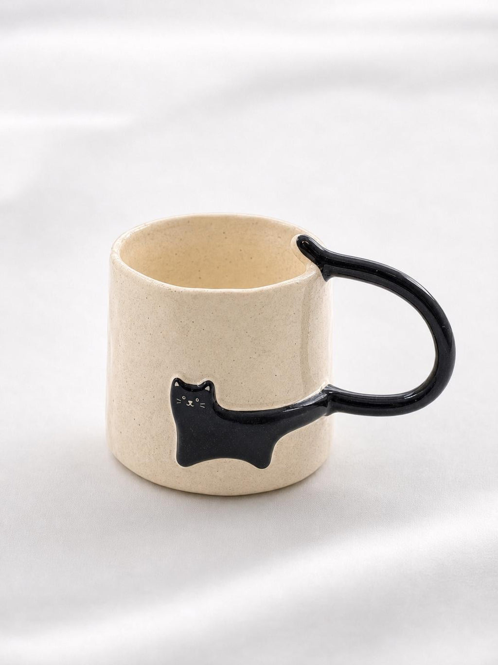 Handmade Cat Tail Mug, Custom Pet Portrait, Halloween Theme Ceramic Cup
