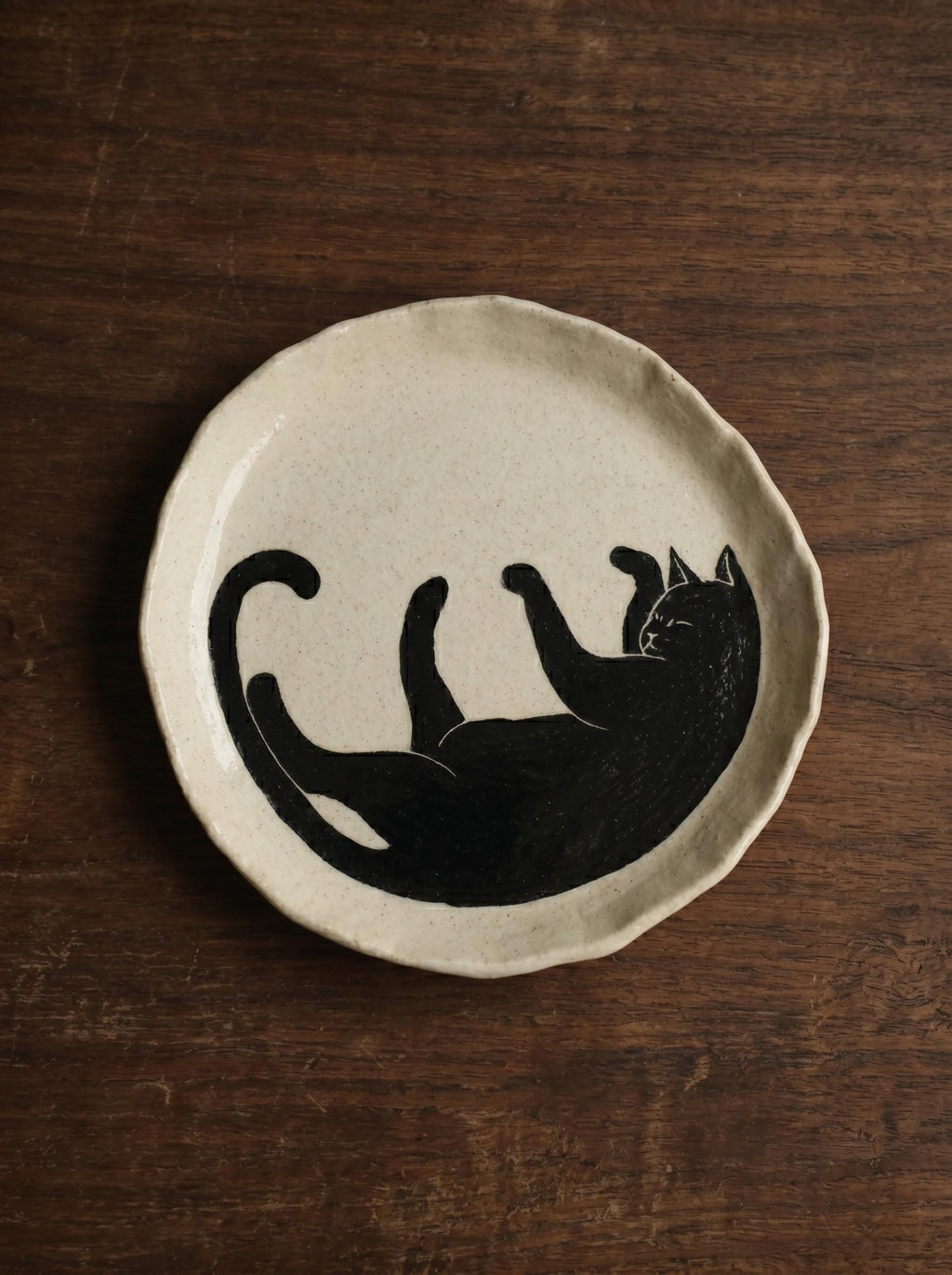 Handmade Ceramic Kitty Mug and Coaster Set
