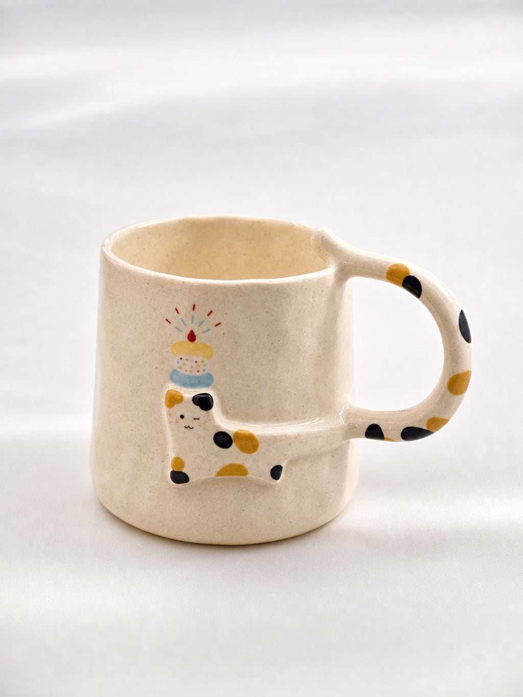 Handmade Cat Tail Mug, Custom Pet Portrait, Halloween Theme Ceramic Cup