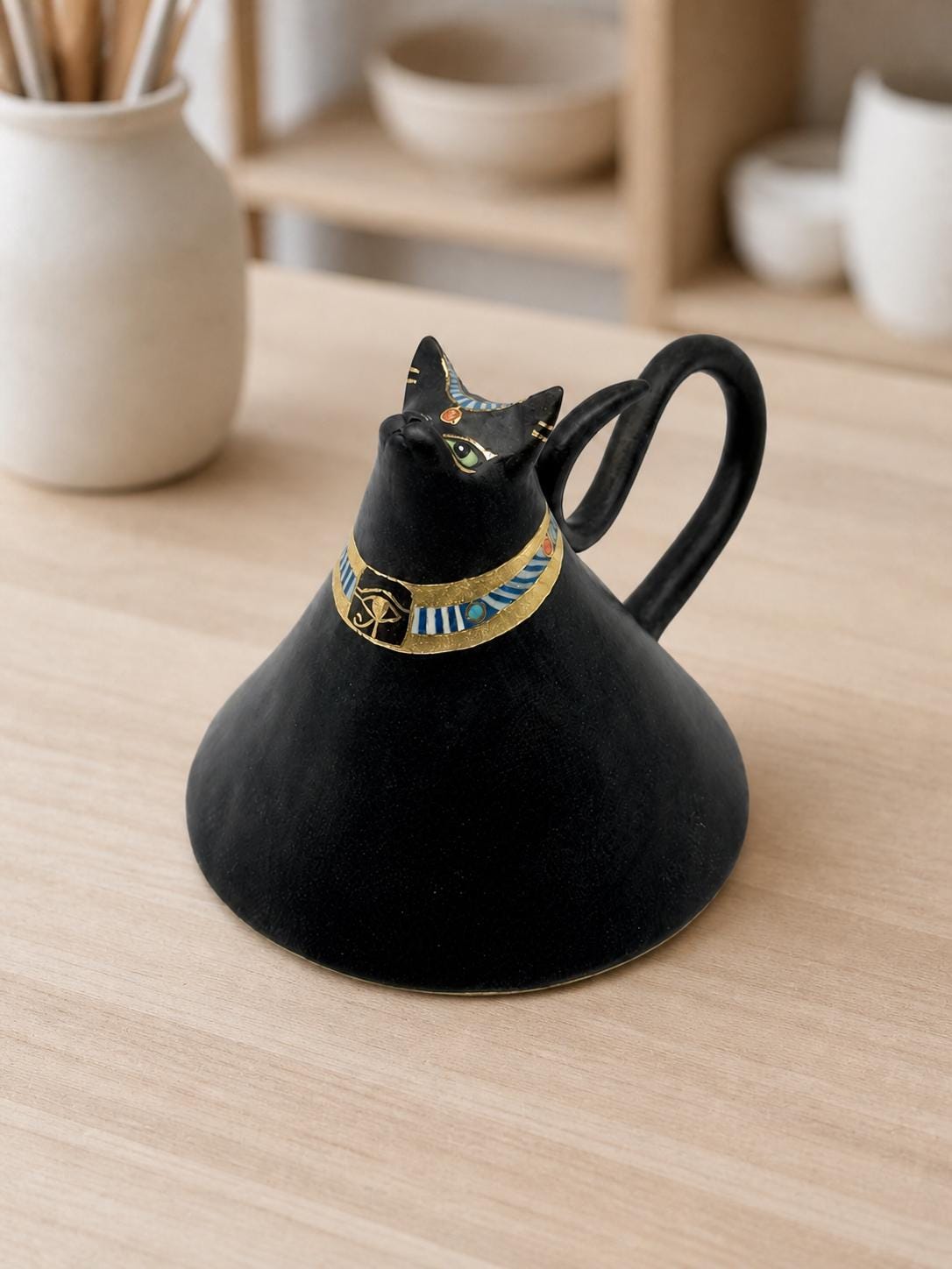Custom 3D Cat Sculpture Mug, Personalized Pet Portrait Tea Cup, Porcelain Espresso Cup