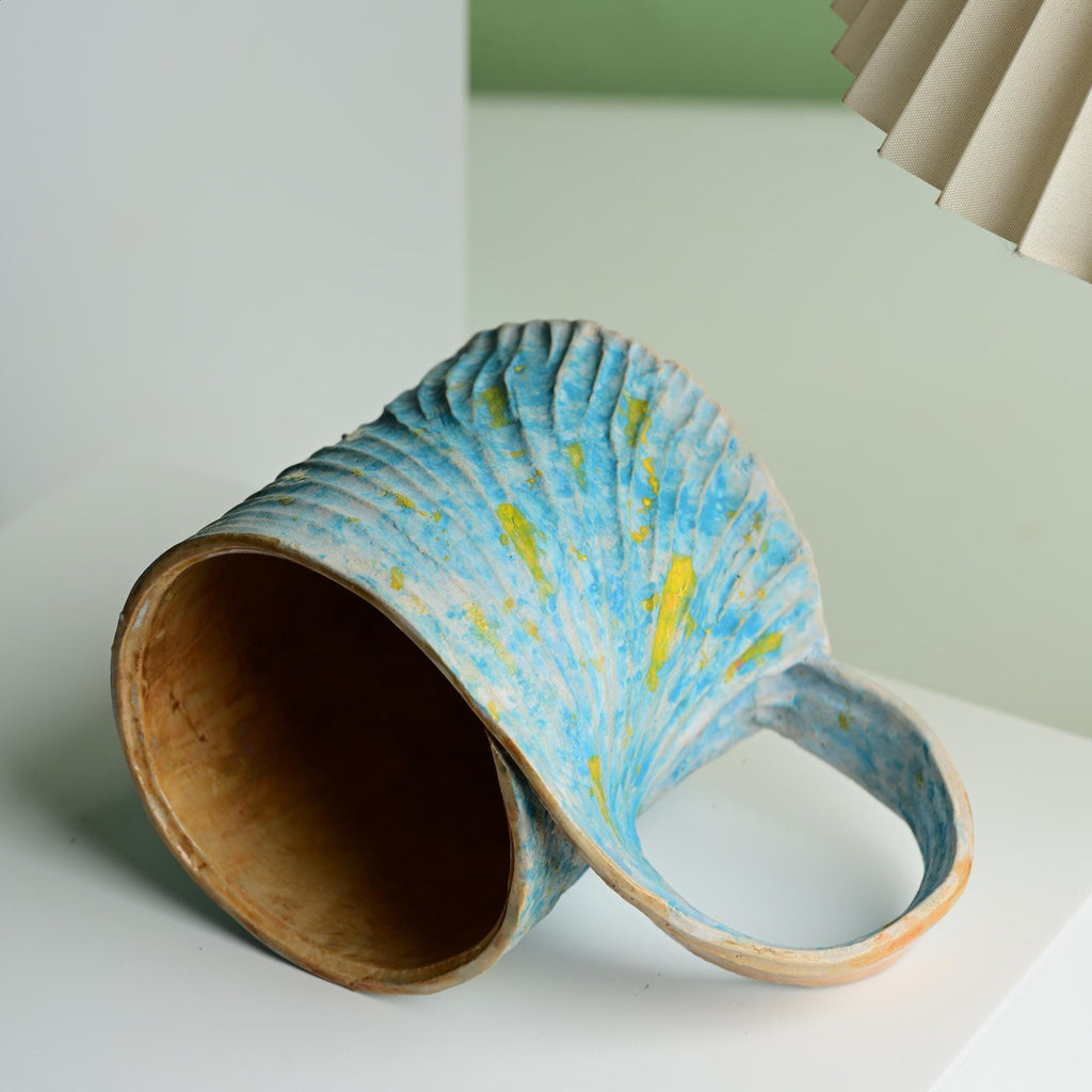 Handmade Mobius Ceramic Mug – Starry Night Blue Stoneware Coffee Cup