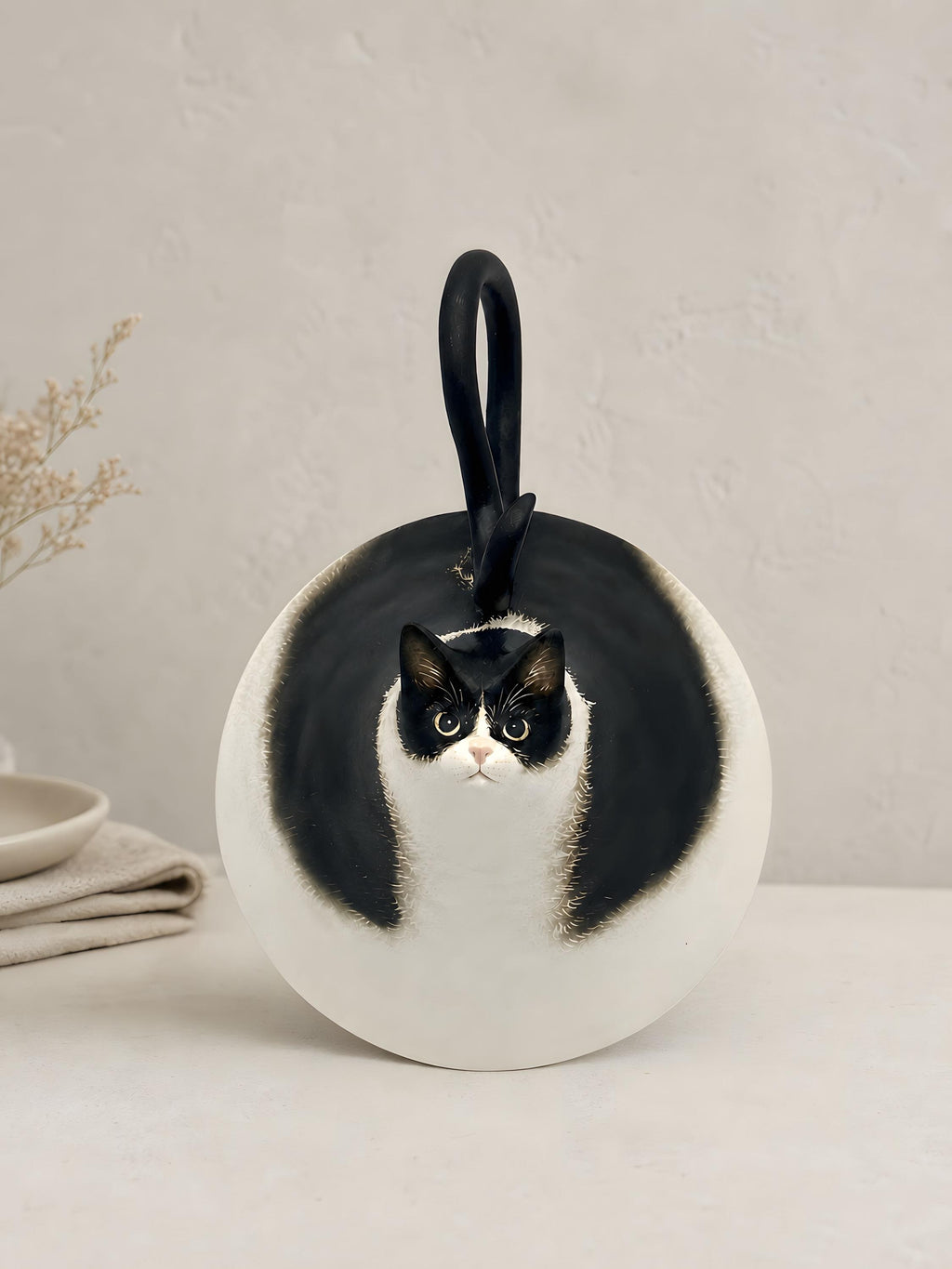 Custom Cat Portrait Ceramic Mug, Handmade 3D Sculpture Cup, Personalized Pet Coffee Mug