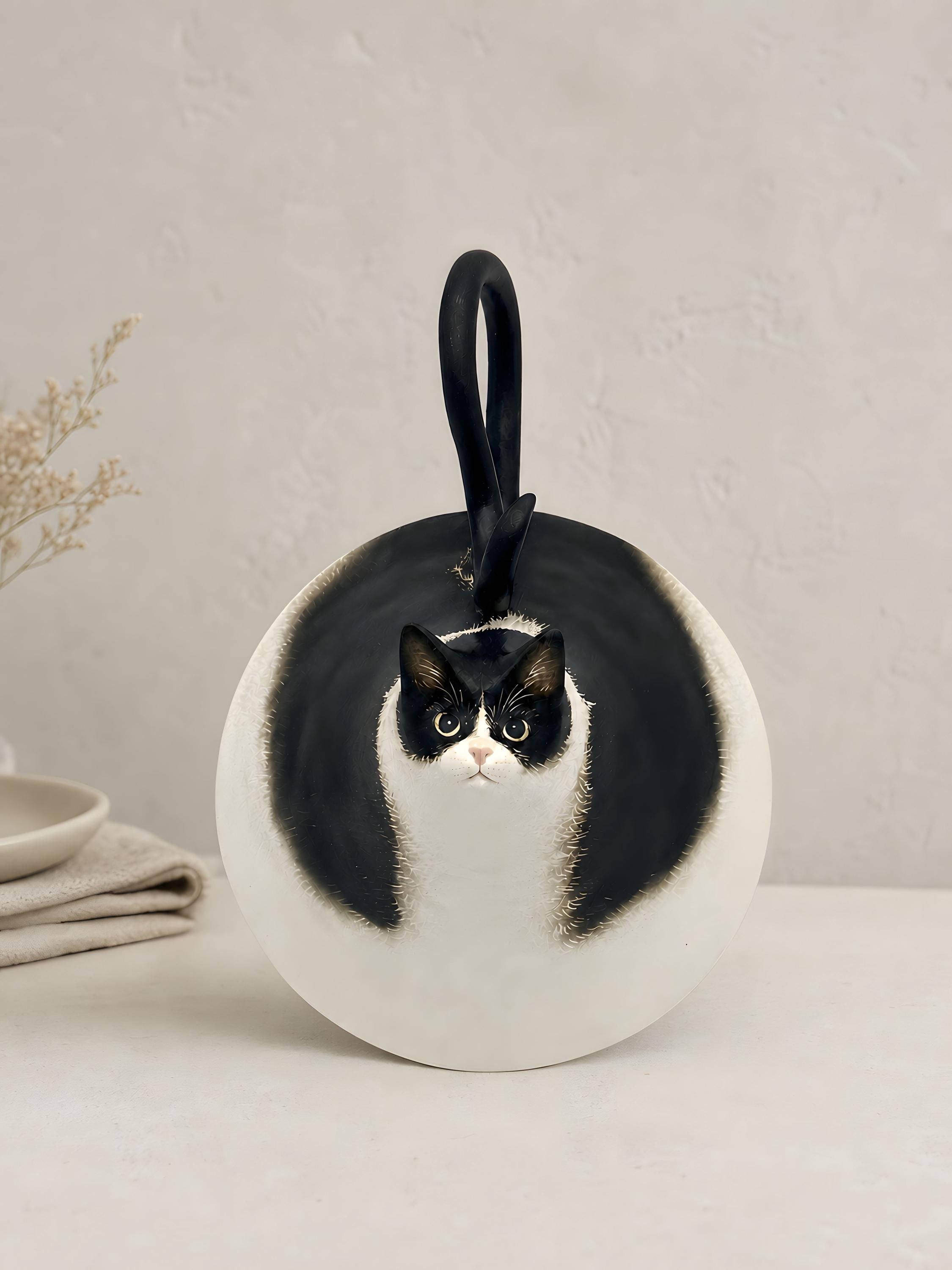 Custom Cat Portrait Ceramic Mug, Handmade 3D Sculpture Cup, Personalized Pet Coffee Mug