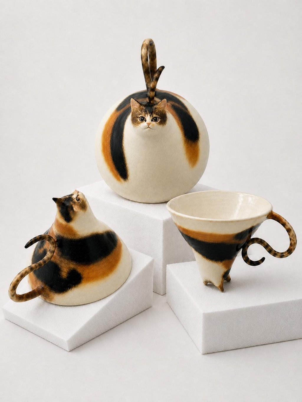 Personalized Cat Ceramic Cup | Custom Pet Portrait Upside-Down Mug | Handmade Pottery | Cat Lover Gift