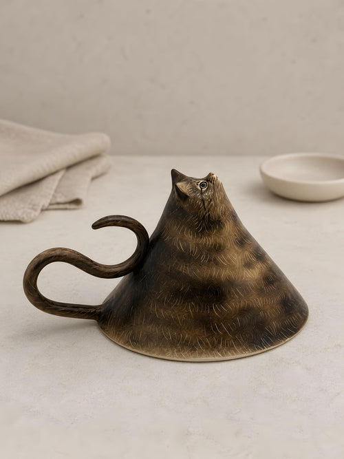 Custom Cat Portrait Ceramic Mug, Handmade 3D Sculpture Cup, Personalized Pet Coffee Mug