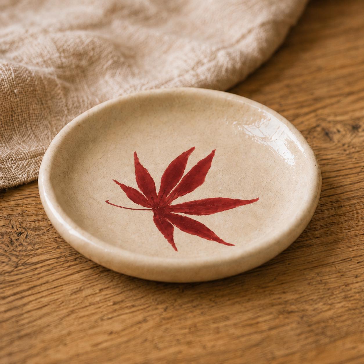 Handmade Lavender Ceramic Jewelry Dish, Botanical Trinket Tray, Nature Decor